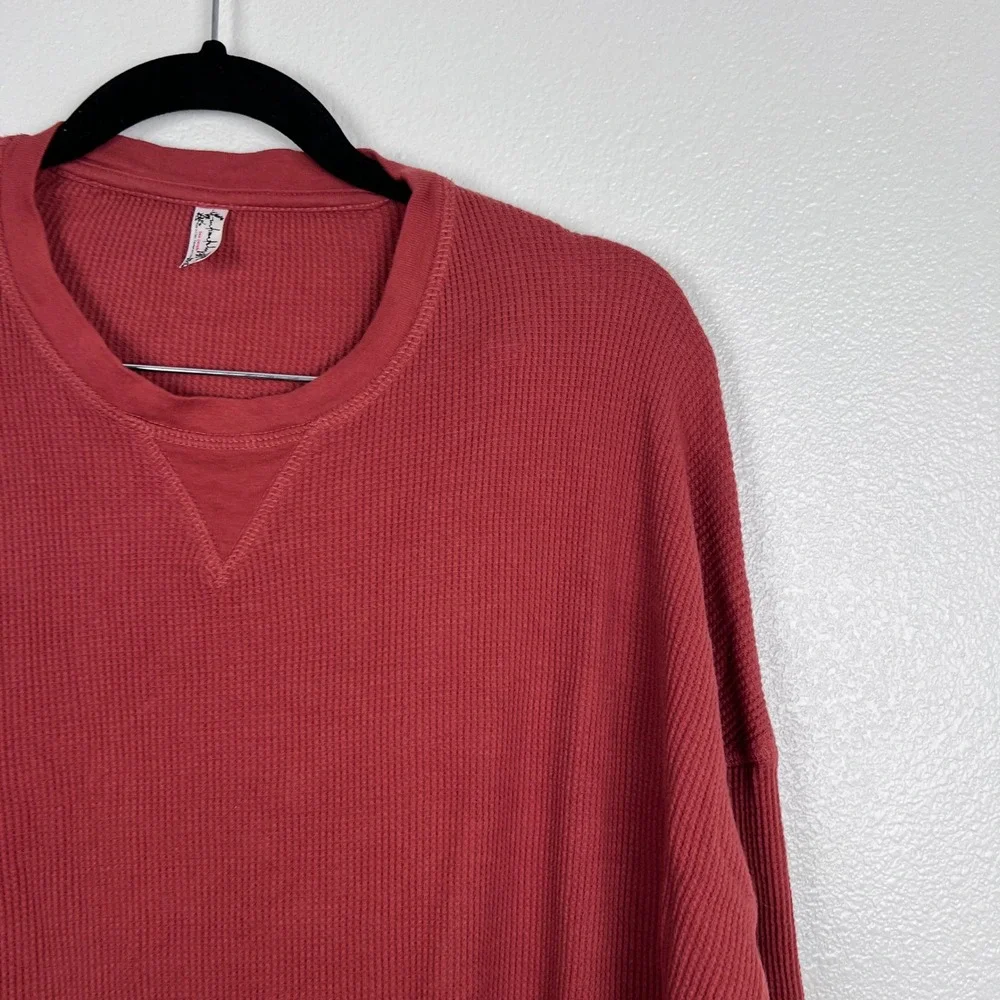 Free People Women's Waffle Knit Long Sleeve Tee Sz S